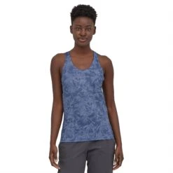Patagonia W's Mibra Tank Top - Recycled Polyester -Sportswear Shop ws mibra tank top recycled polyester shirt patagonia monkey flower current blue s 771793