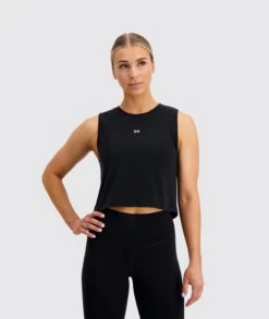 W's Muscle Crop Top - OEKO-TEX®-certified Material, Tencel & PES -Sportswear Shop ws muscle crop top oeko texr certified material tencel pes shirt gymnation black xs 108140
