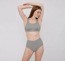 W's Organic Cotton Rib-Flex Tank Bra -Sportswear Shop ws organic cotton rib flex tank bra underwear organic basics grey melange xs 157119