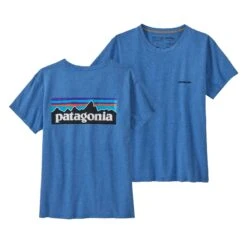Patagonia W's P-6 Logo Responsibili-Tee - Recycled Cotton & Recycled Polyester -Sportswear Shop ws p 6 logo responsibili tee recycled cotton recycled polyester shirt patagonia 114751