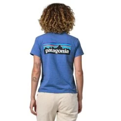 Patagonia W's P-6 Logo Responsibili-Tee - Recycled Cotton & Recycled Polyester -Sportswear Shop ws p 6 logo responsibili tee recycled cotton recycled polyester shirt patagonia 148983