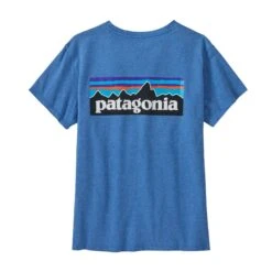 Patagonia W's P-6 Logo Responsibili-Tee - Recycled Cotton & Recycled Polyester -Sportswear Shop ws p 6 logo responsibili tee recycled cotton recycled polyester shirt patagonia 151628