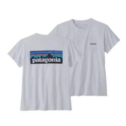 Patagonia W's P-6 Logo Responsibili-Tee - Recycled Cotton & Recycled Polyester -Sportswear Shop ws p 6 logo responsibili tee recycled cotton recycled polyester shirt patagonia 572518