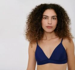 W's Re-Swim Bikini Top - Recycled Nylon -Sportswear Shop ws re swim bikini top recycled nylon swimwear organic basics navy xs 104398