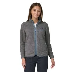 Patagonia W's Retro Pile Fleece Jacket - Recycled Polyester -Sportswear Shop ws retro pile fleece jacket recycled polyester jacket patagonia salt grey wlight plume grey xs 837469