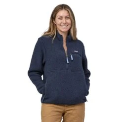 Patagonia W's Retro Pile Fleece Marsupial - Recycled Polyester -Sportswear Shop ws retro pile fleece marsupial recycled polyester shirt patagonia new navy s 449251