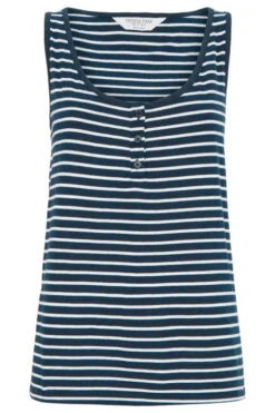 W's Stripe Pyjama Vest - 100% Organic Certified Cotton -Sportswear Shop ws stripe pyjama vest 100 organic certified cotton shirt people tree 429851