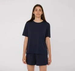 W's TENCEL Lite Tee -Sportswear Shop ws tencel lite tee t shirt organic basics navy xs 435558