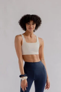 W's Tommy Bra Square Neck - Made From Recycled Plastic Bottles -Sportswear Shop ws tommy bra square neck made from recycled plastic bottles underwear girlfriend collective ivory xs 916747