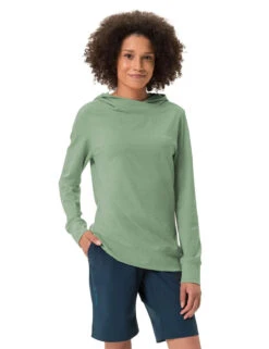 VAUDE W's Tuenno Pullover - Organic Cotton & Recycled Polyester -Sportswear Shop ws tuenno pullover organic cotton recycled polyester shirt vaude willow green 36 420272
