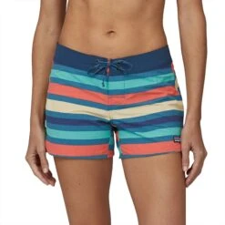 Patagonia W's Wavefarer Boardshorts - 5" - Recycled Nylon -Sportswear Shop ws wavefarer boardshorts 5 recycled nylon swimwear patagonia water ribbons wavy blue 6 614442