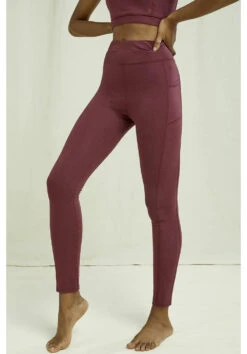 W's Yoga Pocket Leggings - Organic Cotton -Sportswear Shop ws yoga pocket leggings organic cotton leggings people tree burgundy 8 879251